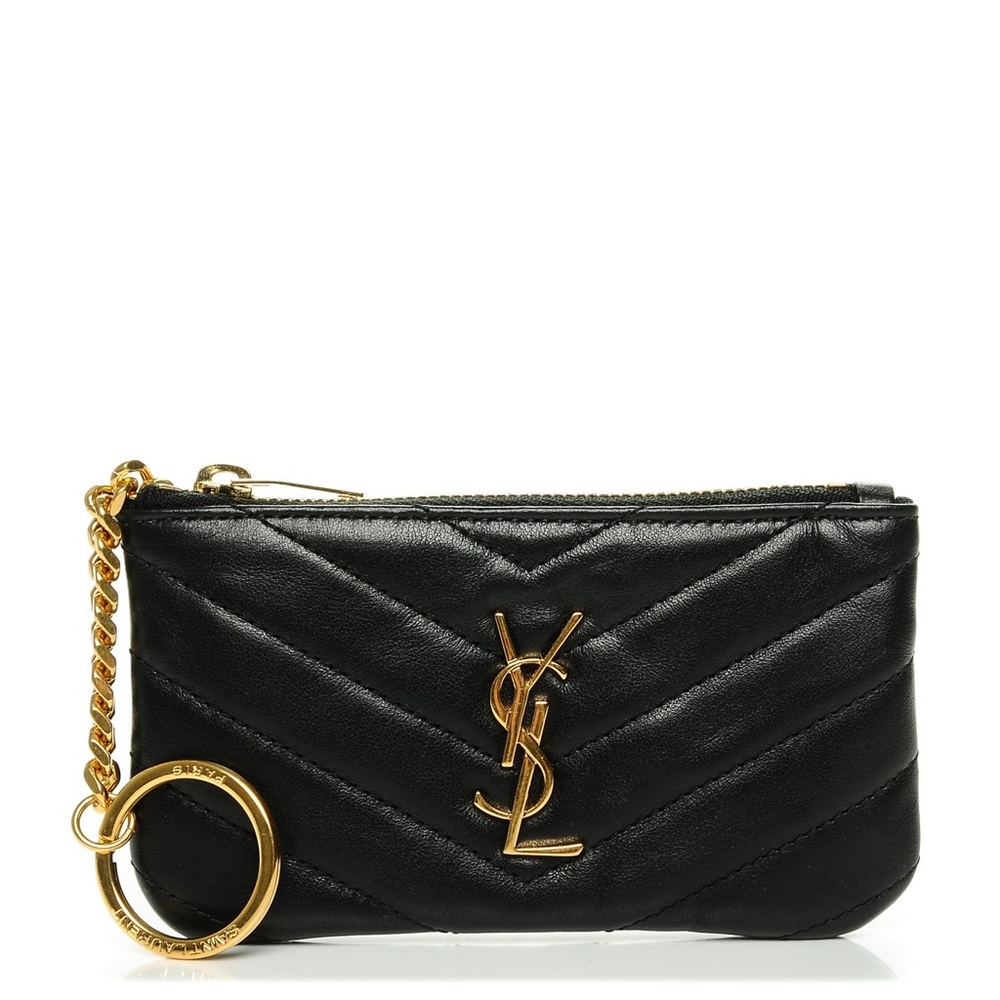 YSL CASSANDRE SAINT LAURENT KEY POUCH IN CALFSKIN MATELASSÉ